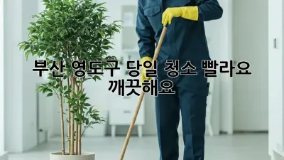 부산 영도구 당일 청소? 빨라요! 깨끗해요!